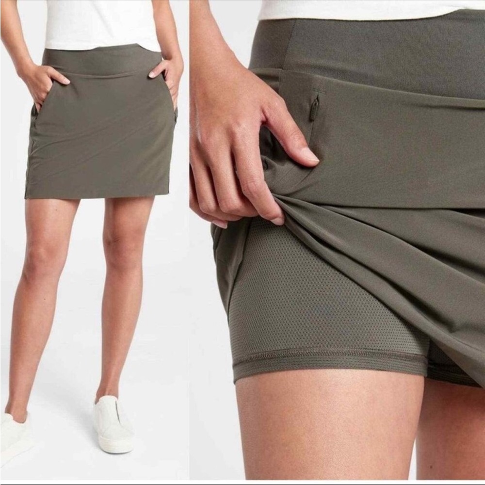 Athleta Olive Green Athletic SoHo Skort